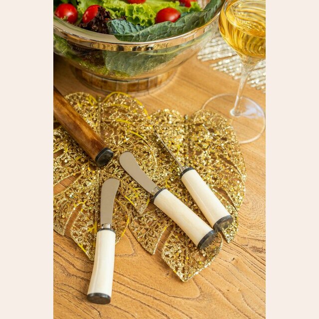 SET 4 ESPATULAS - MANGO HUESO