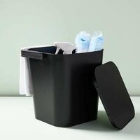 RECIPIENTE ORGANIZADOR CON TAPA Y ASA YAMAZAKI - NEGRO