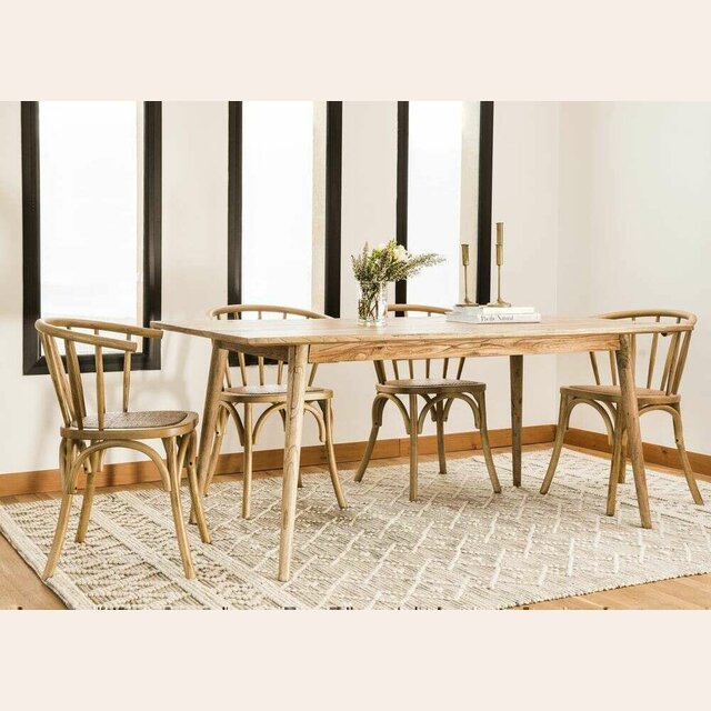 MESA COMEDOR NORDICA - OLMO NATURAL - 1.80 X 0.90 MTS