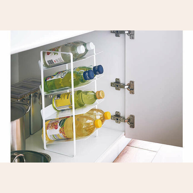 ORGANIZADOR DE BOTELLAS 4 ESTANTES YAMAZAKI - BLANCO