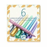 SET DE 6 MARCADORES CON BRILLANTINA DJECO - + 6 AÑOS