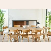 MESA COMEDOR OVAL - OLMO NATURAL - 2.20 X 1.00 MTS