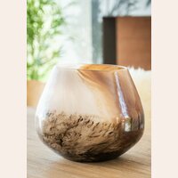 GRAN VASIJA DE VIDRIO BICOLOR - 24 X 21 CMS