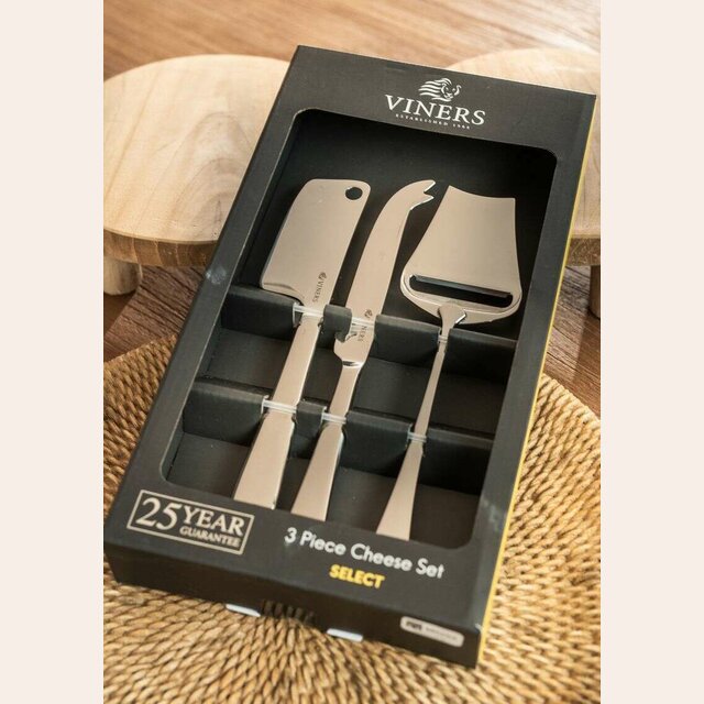 SET 3 PIEZAS DE SERVIR QUESO ACERO INOX - VINERS
