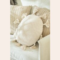 ALMOHADON 100% ALGODON REDONDO - NATURAL - 45 CMS