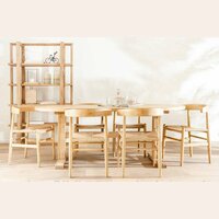 MESA COMEDOR OVAL - OLMO NATURAL - 2.20 X 1.00 MTS