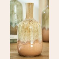 VASIJA DE CERAMICA MUSGO Y CARAMEL - ALTURA: 27 CMS