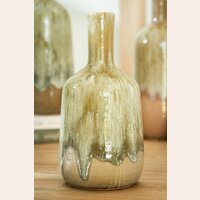 VASIJA DE CERAMICA MUSGO Y LATTE - ALTURA 27 CMS