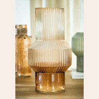 VASIJA NEO VIDRIO FACETADO AMBAR - ALTURA 30 CMS