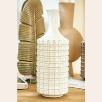 BOTELLA CERAMICA CUADRILLE OFF WHITE - ALTURA 35 CMS