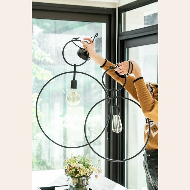 LAMPARA DE TECHO GEO - BLACK - 49 X 70 CMS