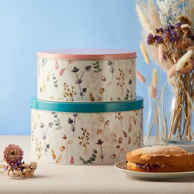 SET 2 LATAS PARA TORTA O GALLETITAS - PRICE & KENSINGTON - FLORAL
