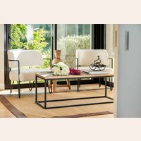 MESA LIVING ANGOSTA  - MADERA Y HIERRO - 1.26 X 0.46 MTS