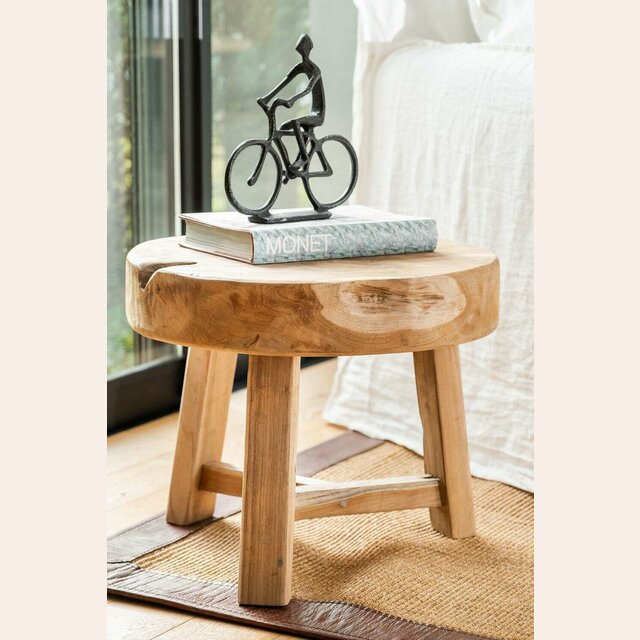 MESA / BANCO TRONCO DE TEKA - 50 X 40 CMS