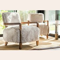 BUTACA WOOLY - WALNUT Y PELO LARGO