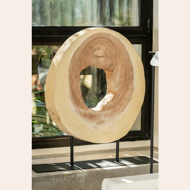 ESCULTURA CIRCULO - ACACIA Y HIERRO