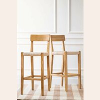 SILLA DE BAR MALIBU - OLMO NATURAL Y FIBRAS