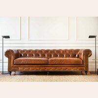 SILLON CHESTERFIELD DE CUERO ITALIANO - 3 CUERPOS XL.