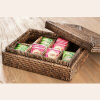 CAJA DE TE DE RATTAN