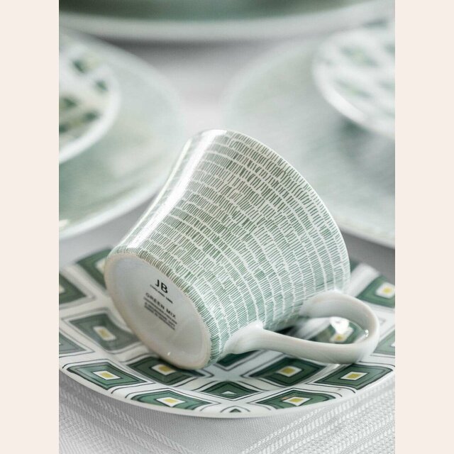 TAZA DE TE CON PLATO GREEN MIX 