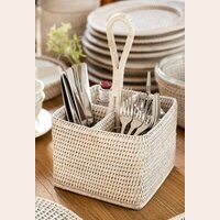 PORTA CONDIMENTOS DE RATTAN - WHITE