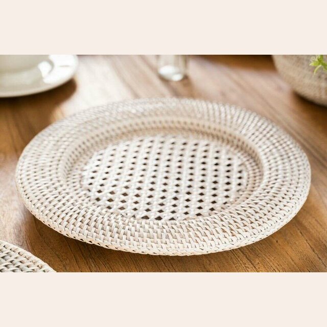 PLATO DE SITIO RATTAN - WHITE