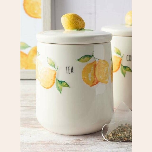 FRASCO PARA TE DE CERAMICA PRICE & KENSINGTON - LIMON