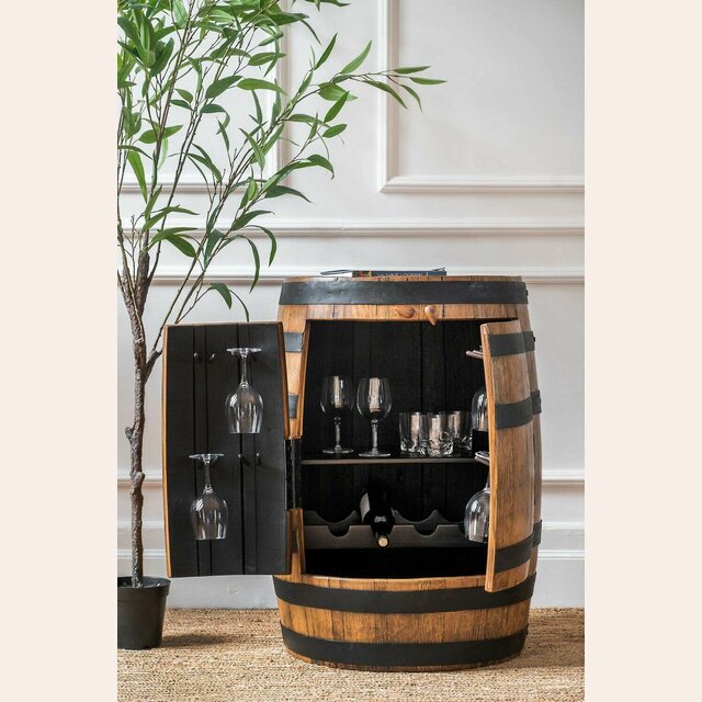 MUEBLE BAR - BARRIL DE ROBLE ANTIGUO