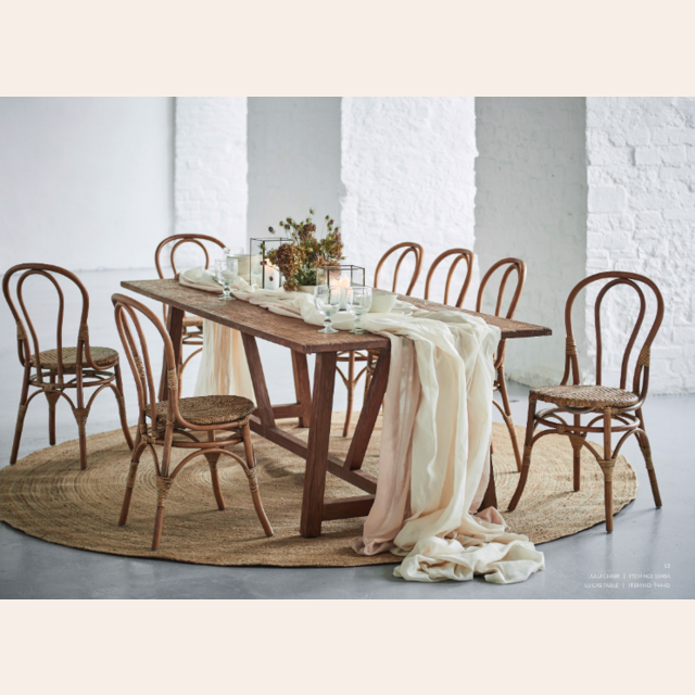 MESA COMEDOR DE TEKA MACIZA - SIKA DESIGN - 1.80 X 1.00 MTS
