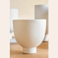VASIJA CERAMICA LISA - WHITE - 16.5 X 17 CMS