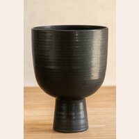 VASIJA CERAMICA LISA - NEGRA - 18 X 25 CMS