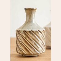 BOTELLA DE CERAMICA TORNEADA MOKA - ALTURA 16 CMS