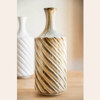 BOTELLA DE CERAMICA TORNEADA MOKA - ALTURA 35 CMS