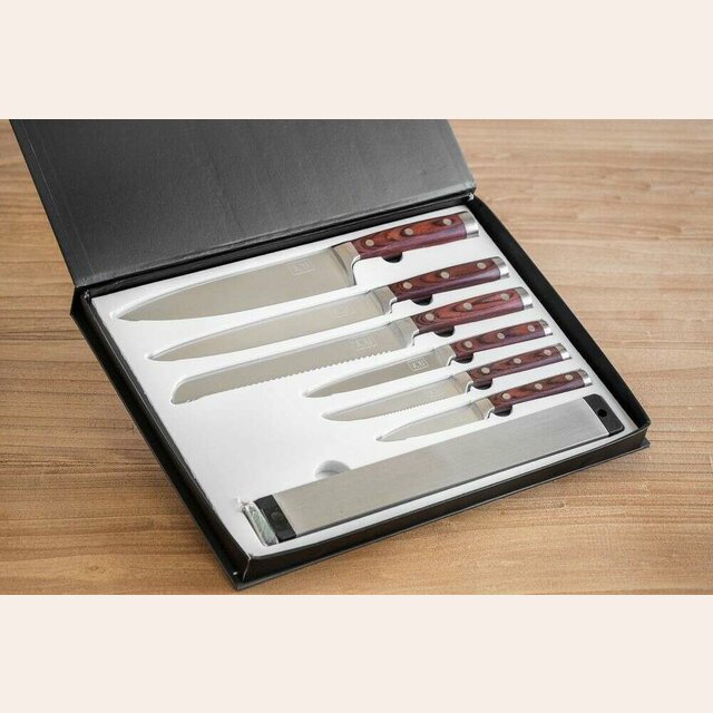 JUEGO 6 CUCHILLAS CON BARRA MAGNETICA VOLF