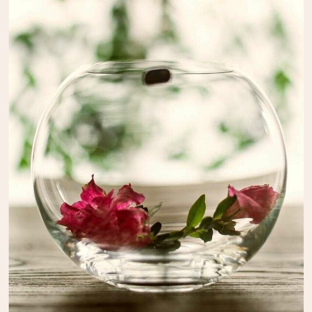 FLORERO PECERA DE CRISTAL BOHEMIA - 18 CM