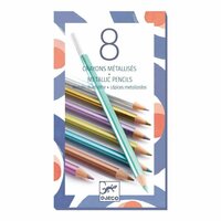 SET 8 LAPICES DE COLORES METALIZADOS DJECO - + 6 AÑOS