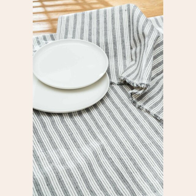 MANTEL / LONA RAYADA - GRIS - 1.60 X 0.90 MTS 