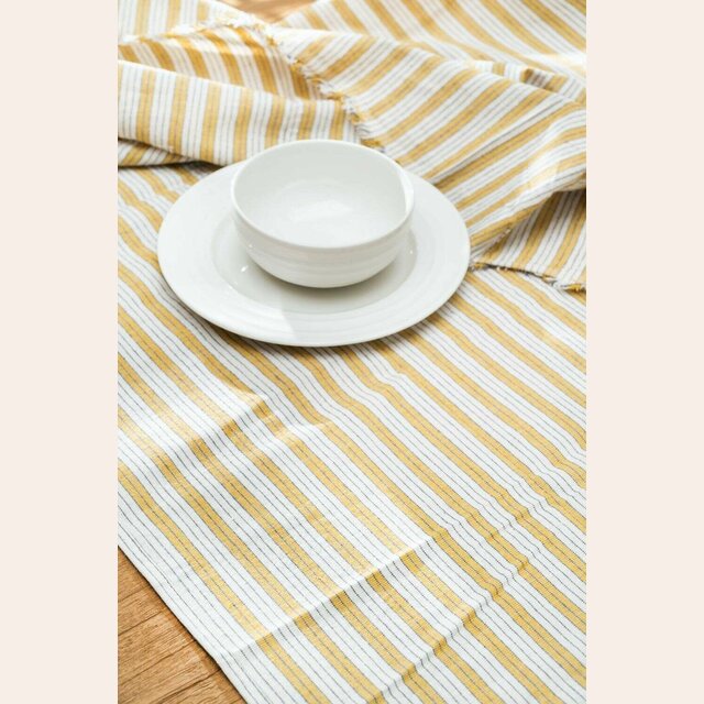 MANTEL / LONA RAYADA - AMARILLA - 1.60 X 0.90 MTS