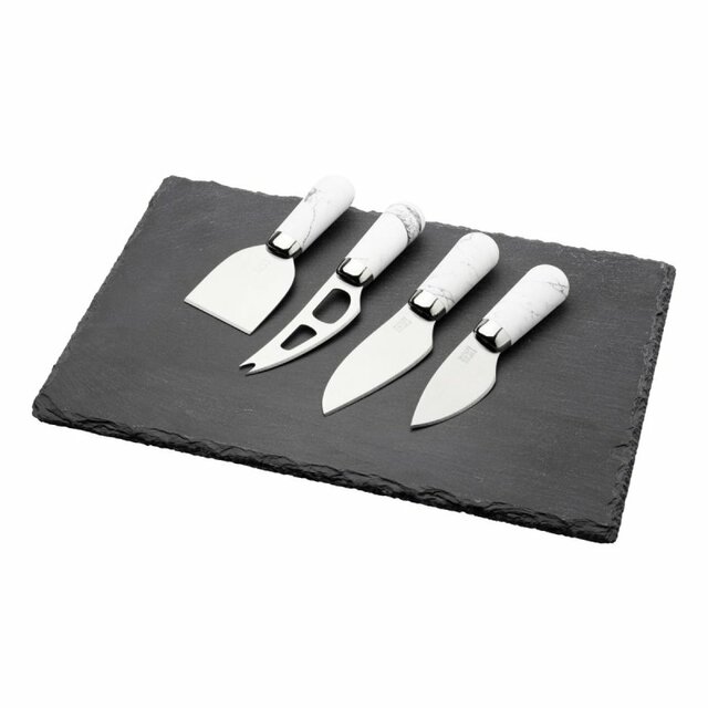 SET TABLA Y 4 CUCHILLOS DE QUESO TAYLORS BROOKLYN MARBLE