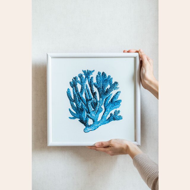 CUADRO CORAL AZUL 1 - 32 X 32 CMS