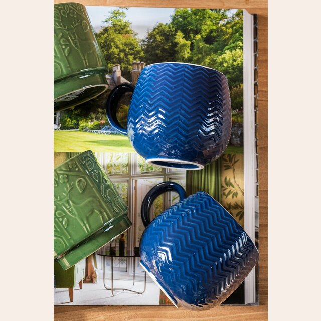 JARRO MUG ZIG ZAG NAVY MASON CASH - 350 CC