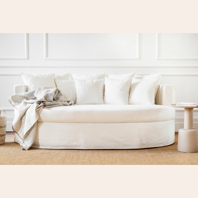 SILLON LUNA - OVAL - TUSSOR OFF WHITE