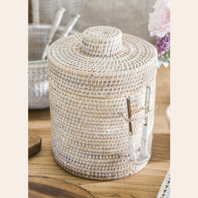 HIELERA DE RATTAN - WHITE