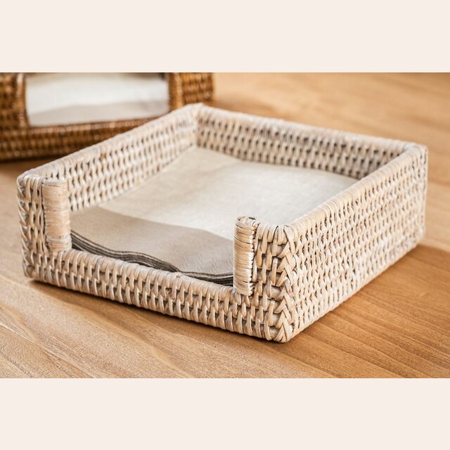 SERVILLETERO DE RATTAN - WHITE