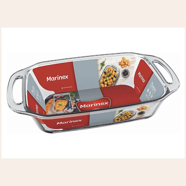 FUENTE DE VIDRIO RECTANGULAR HONDA MARINEX - 36 X 23 CM