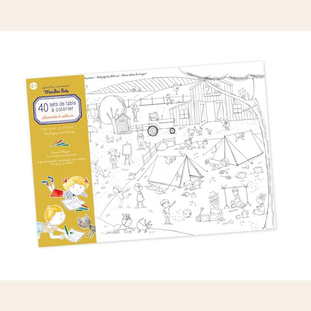 SET DE 40 INDIVIDUALES PARA PINTAR - MOULIN ROTY + 4 AÑOS