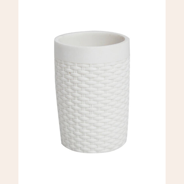 VASO POLYRESINA TRENZADO - BLANCO