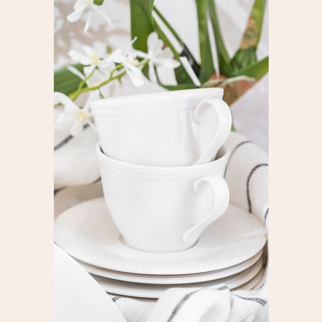 TAZA DE TE CON PLATO QUALITIER SERENA BLANCA