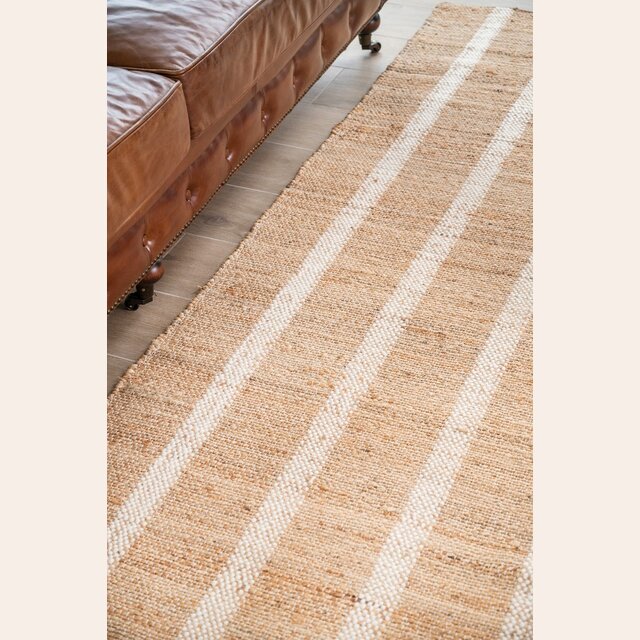 ALFOMBRA RAYADA NATURAL - YUTE - 1.80 X 1.20