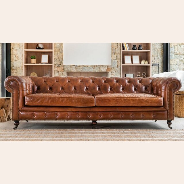 SILLON CHESTERFIELD - CUERO ITALIANO - XL